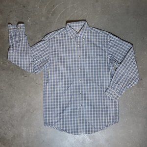 L.L. Bean. Blue - Tan Casual Button-Down. Men's Small